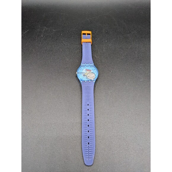 Swatch Gent Soleil Yellow Dial Blue Silicone Band 1 2 3 4 5 6 7 8 9 Print - Picture 3 of 4